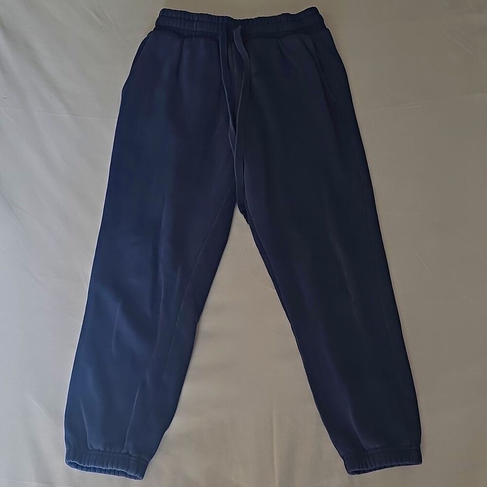Fabletics Women's Blue Fleece Jogger Pants XXS Drawstring Elastic Waist Pockets